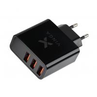 Зарядний пристрій Vinga 3 Port Display Wall Charger 17W Max (VWCAAADBK) Diawest