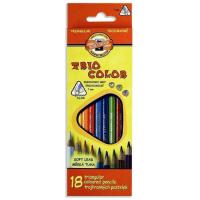 Олівці кольорові KOH-I-NOOR 3133 Triocolor, 18шт, set of triangular coloured pencils (3133018004KS) Diawest