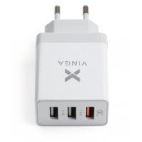 Зарядний пристрій Vinga 3 Port USB Charger QС3.0 + 2x2.4A 30W max (VCPWCHQC3) Diawest