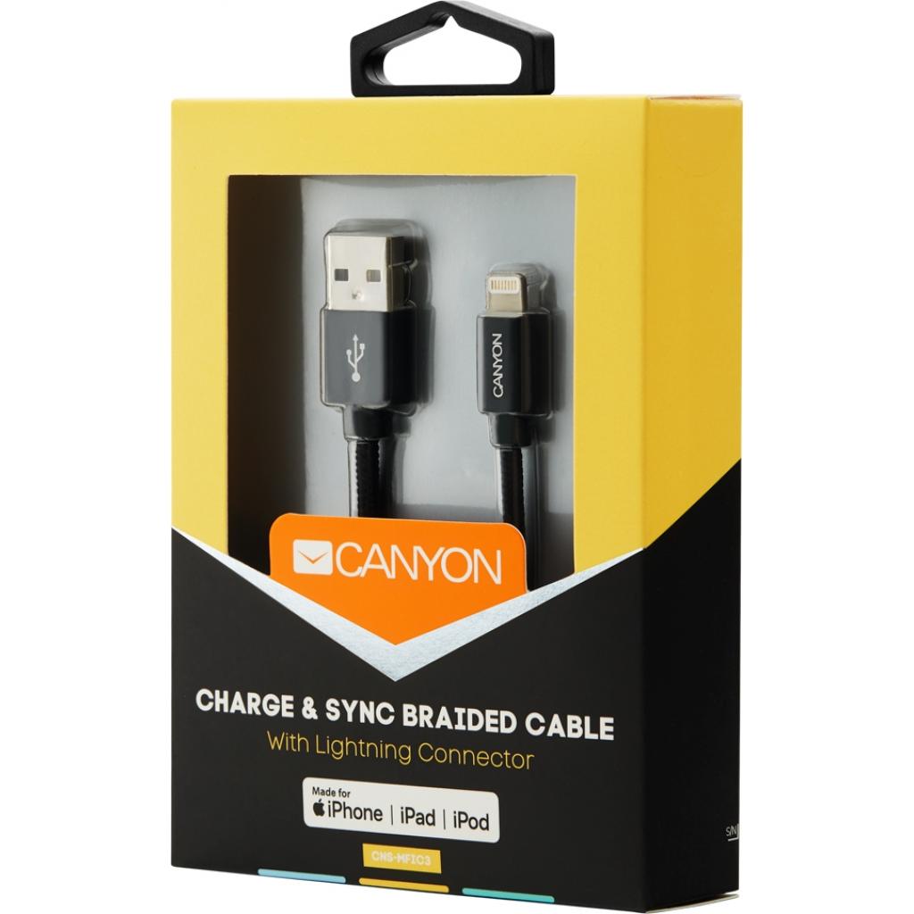 Дата кабель USB 2.0 AM to Lightning 1.0m MFI Black Canyon (CNS-MFIC3B) Diawest