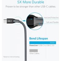 Дата кабель USB Type-C to Type-C 1.8m Powerline+ V3 Gray Anker (A81880A1) Diawest