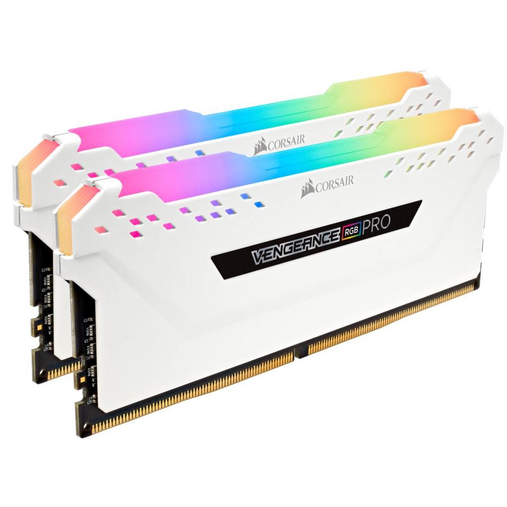 Модуль пам'яті для комп'ютера DDR4 16GB (2x8GB) 3200 MHz Vengeance RGB Pro White CORSAIR (CMW16GX4M2C3200C16W) Diawest