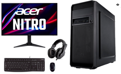 Персональний комп’ютер  Diawest R5V (Ryzen 5 5600, 6 ядер 12 потоків /А520/ 16G/ SSD-1000GB M.2 NVMe/ GeForce RTX3050 6Gb/  500W)  клавіатура Logitech K120+ миша Logitech B100/ навушники  REAL-EL GDX-7200)